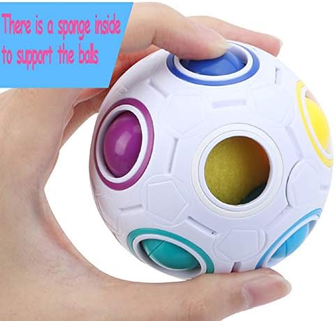 Miniatura 6 de TANCH Bola Mágica de Arco Iris Rompecabezas Cubo Fidget, Bola de Alivio del Estrés, Juegos de Ingenio y Rompecabezas, Juguetes para Niños y Adultos