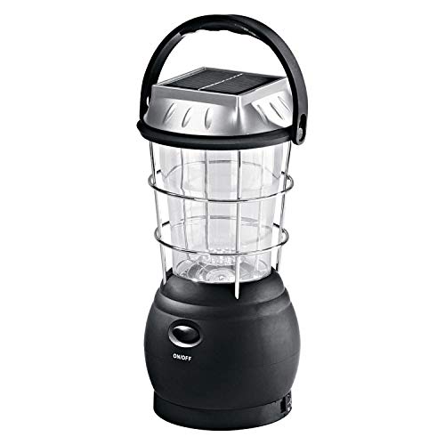 BERGER Solar Zeltlampe LED Laterne │ Campinglampe ohne Batterien, per Solar, Kurbellampe oder Kabel, im Notfall immer einsatzbereit mit 3 Lichtmodi...