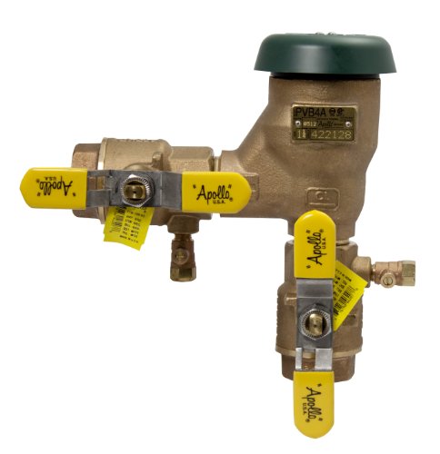 Apollo 4A50502F Bronze Freeze Resistant Pressure Vacuum Breaker with Ball Valve and SAE Threaded Test Cocks, 1" Size