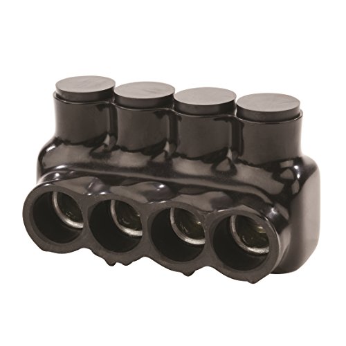 NSI IPL250-4B Polaris Insulated Multi-Tap Connector 3 Port (Single Sided Entry) 250 MCM-6 AWG-Bagged wire-terminals, 3 x 1 x 2, Black by NSI - Used condition - US$16.04