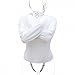 Leather Body Harness Straight Jacket Hand Cross Arm Guard Sleeve,Adjustable Halloween Novelty Fancy Cosplay Costume (White, L(<75kg))