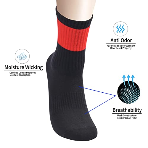 Men's Boy's Anti Odor Stink Resist Breathable Crew Mid Calf Casual Workout Socks2