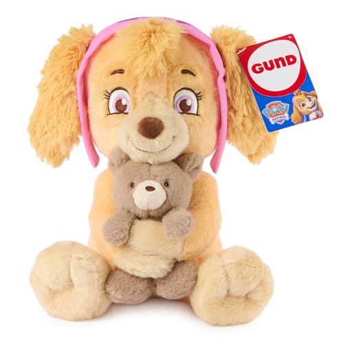 Paw Patrol - Gund - Pat Patrouille - Stella Taille 25 cm - Peluche Chien avec Ours - Lavable en Surface - Pat Patrouille Jouet Premier Age - Peluche Bébé - Jouet...