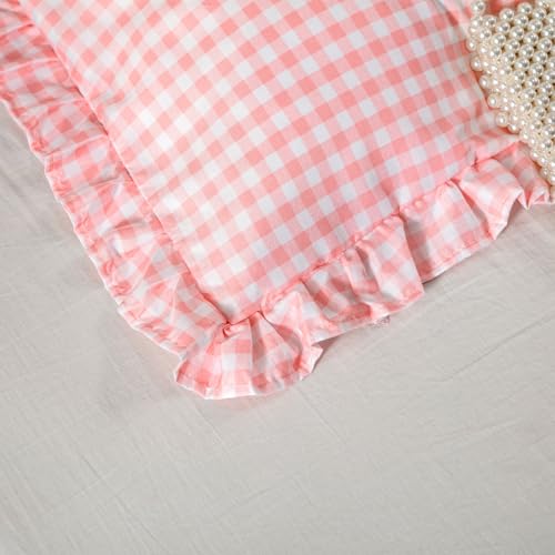 Housse de couette 220x240 rose Vichy en microfibre premium de qualité supérieure - 5