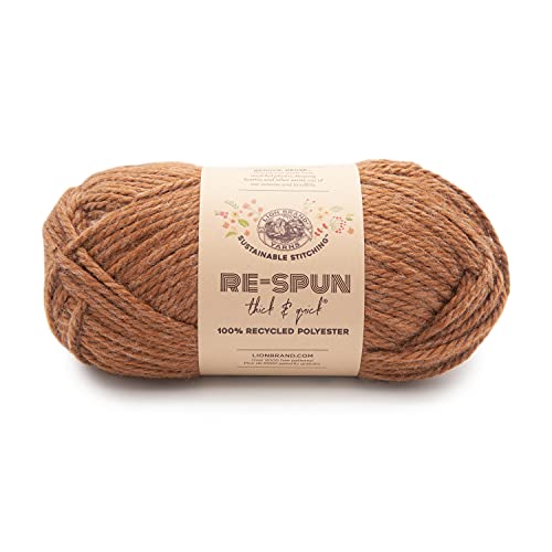 Image of Lion Brand Yarn, Re-Spun Thick & Quick Super Bulky Yarn for Knitting, Crochet, and Crafts, Cider, 1 Pack, Soft Fiber for Chunky Blankets, Bulky Throws, and Cozy Sweaters