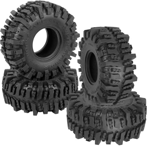 RC 1.9In Soft Rubber Wheel Tires for 1/10 RC Crawler Car SCX10 SCX10 II 90046 SCX10 III AXI03007 SCX10 Pro TRX4 TRX6 D90 Gen7/8 VS4-10 MST CFX
