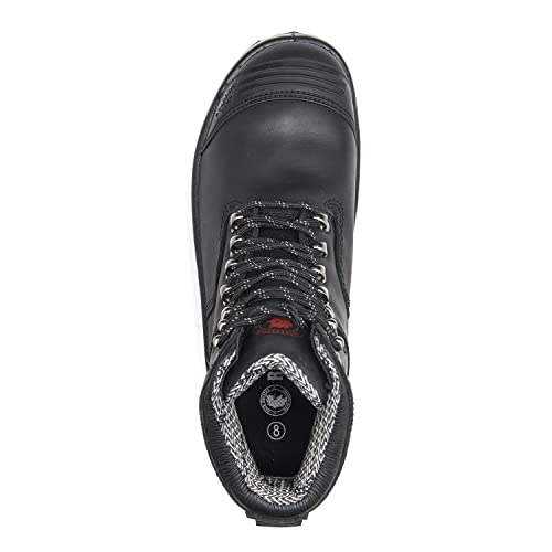 Image of ROCKROOSTER Work Boots for Men,7 inch,Steel Toe,Side Zipper, Oiled Leather Shoes,Static Control,Breathable,Quick Dry(AK232Z-245Z)