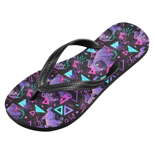 Flip Flop Sandals Cool Pugs Print for Women Men Beach Outdoor XS2
