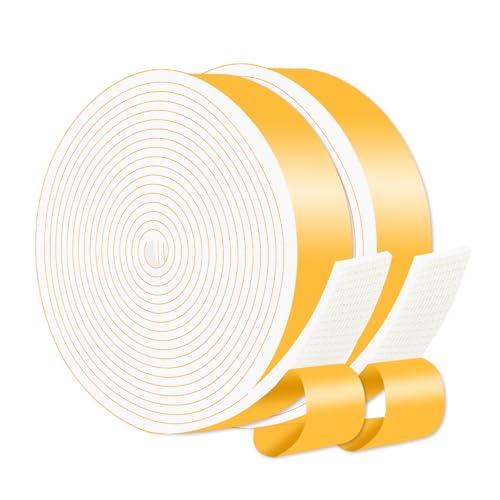Image of Weather Stripping,High Density CR,Strong Adhesive,1 in x 1 /8 in x 33Ft | Weather Stripping Door Seal Stripping,Lightproof, Soundproof Foam,Door Seal Strip for Door,Window Frame,Sliding Door,White