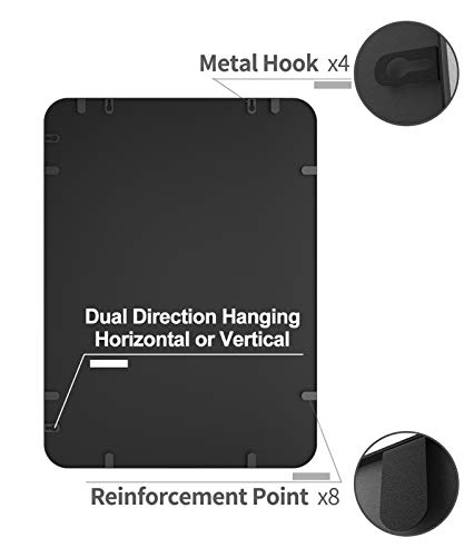 Ushower Black Bathroom Mirror 22 X 30 Inch, Matte Black Rectangle Mirror For Wall, Rounded Metal Frame Vanity Mirror #TOP6