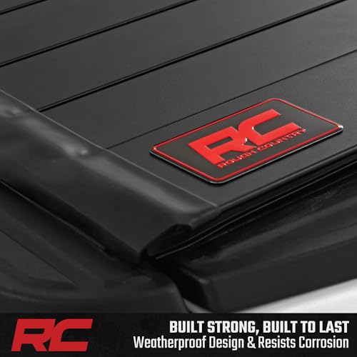 Image of Rough Country Hard Roll-Up Bed Cover for Ford Ranger (2019-2023) - Aluminum Truck Bed Cover, Fits 5' Bed