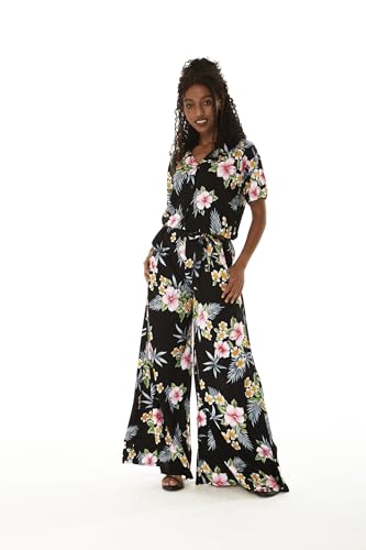 Image of Family Matching Hawaiian Clothes, Hibiscus Black | Black Hibiscus Print • Soft Rayon Fabric • Family Matching Outfits • Vacation Ready • Luau Party Wear