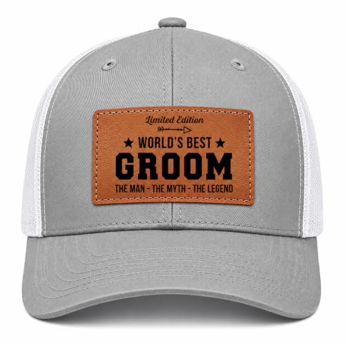 Image of Men's Hat Gifts - Men Cap Gifts for Christmas Father's Day Birthday Trucker Hat Leather Pattern Baseball Cap