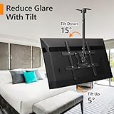 JXMTSPW TV Ceiling Mount for 42-75 inch Flat Curved Screen Height Adjustable, Full Motion Hanging Television Mount with Tilt Swivel, Max VESA 600x400mm Up to 50kg Articulating TV Ceiling Mount Bracket - Image 3