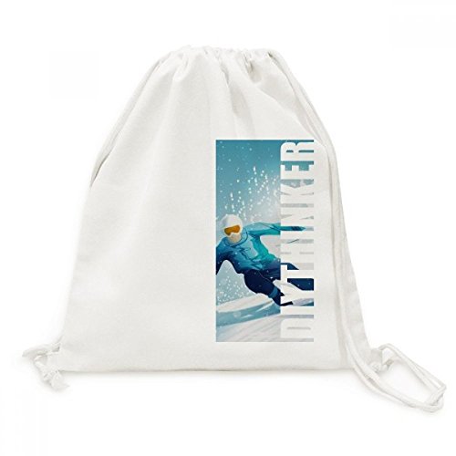 Sac à dos à cordon de serrage premium pour sports d'hiver et bâtons
