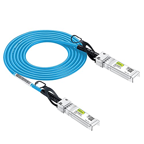 Image of 10Gtek [Blue Colored 10G SFP+ DAC Cable - Twinax SFP Cable for Cisco SFP-H10GB-CU2M, Ubiquiti UniFi, D-Link, Supermicro, Netgear, Mikrotik, Fortinet Devices, 2-Meter(6.5ft)