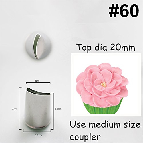 FantasyDay 8-piece Stainless Steel Rose Flower Piping Tips Piping Nozzles Cake Decorating Supplies Cookies Cupcake Icing Decorating Supplies Decorating Kits Frosting Icing Tips Baking Set Tools
