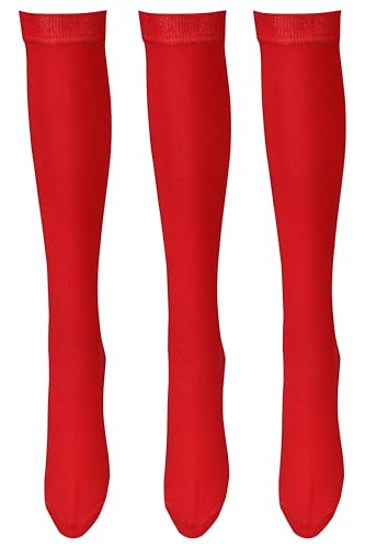 Image of RC. ROYAL CLASS Girls Organic Cotton Solid Soft Knee Length School /Uniform /Formal /Casual Socks for Girls (Pack of 3 Pairs)