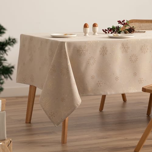 GAMUSI Tischdecke für Weihnachten, Jacquard, Goldgarn, Esstisch,...