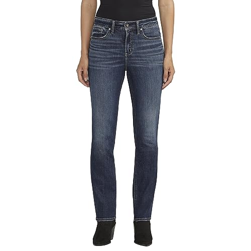 Silver Jeans Co. Women's Avery High Rise Curvy Fit Straight Leg Jeans