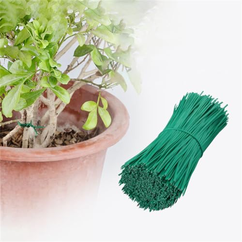 EYAKEG Plant Twist Ties - 8in Plant Ties for Climbing Plants - Garden Ties Reusable Twist Ties Garden Twine for Plants Vines Cords Bags - Pack of 200, Green