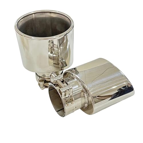 Tuyau d'échappement de voiture en acier inoxydable argenté 57mm-120mm