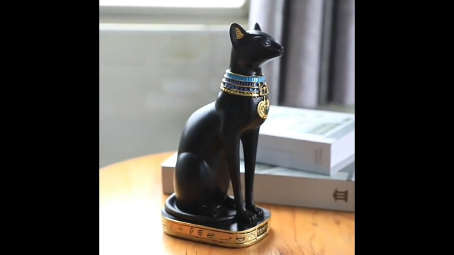 Estatua Bastet Egipcia Dorada de 9.4 pulgadas miniatura 7