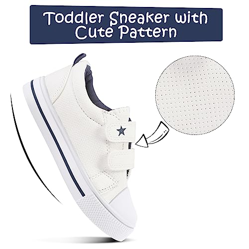 Image of K KomForme Toddler Boys & Girls Shoes Kids Canvas Sneakers with Cartoon Dual Hook and Loops