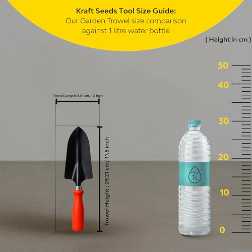 Image of Kraft Seeds Garden Trowel - 1 PC, Metal Blade, Ergonomic Handle, Heavy-Duty Transplanting & Digging Hand Tool for Indoor, Balcony & Outdoor Gardening, Gardening Tools for Home Garden