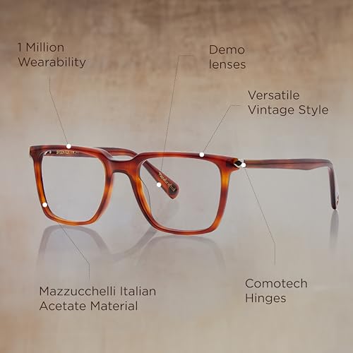 Image of Shisen Fox Kimyou 2.0 Square Acetate Spectacles Frames for Men & Women with Demo Lenses | Classic Full Rim Eye Frames for Men & Women | Stylish Specs Frame for Man & Woman
