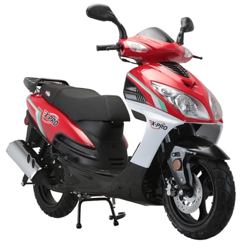 X-PRO 150cc Moped Street Gas Moped 150cc Adult Bike with 13' Aluminum Wheels!(Red)