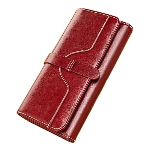Wallet Women Wallet Coin Purse Three Split Wallet Female Card Holder Long Lady Clutch (D 19 * 10 * 3cm)