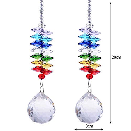 Clear Jewelry Crystals Pendants &Chandelier Suncatchers Prisms Hanging Ornament Octogon Chakra Crystal Pendants (2 Packs)