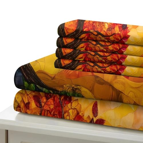 Housse de couette automne 3D en microfibre 260x220 cm avec 2 taies d'oreiller - 7