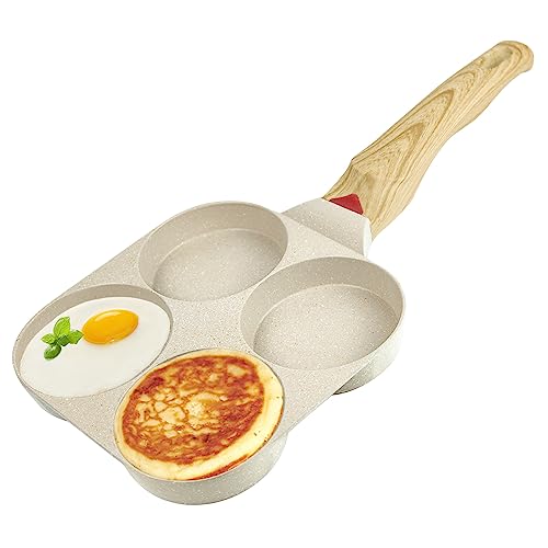 IAXSEE Egg Frying Pan Nonstick Pancake Pans 4-Cups cookware Pancake, Omelette Pan Aluminium Alloy Egg cooker