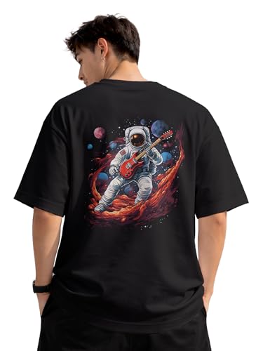 Image of fanideaz Mens Oversized Printed Half Sleeve Branded Cotton T-Shirt for Mens || Back Printed t Shirts for Men || Oversized t Shirts for Men