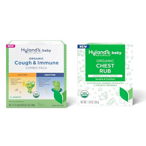 Image of Hyland's Naturals - Baby - Organic Cough & Immune Day & Night Combo Pack - Eases Coughs, Two 2 Fl Oz. Bottles (4 fl oz)