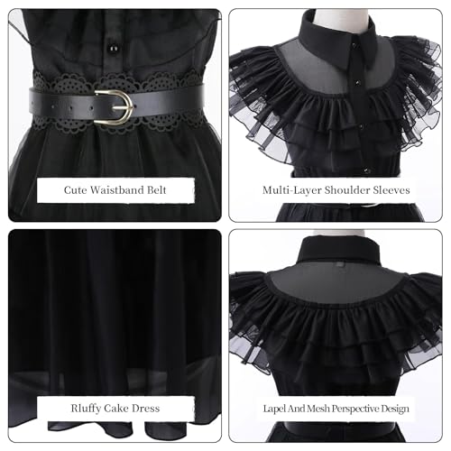 Disfraz negro para niñas 4-5 años Halloween cosplay miniatura 3