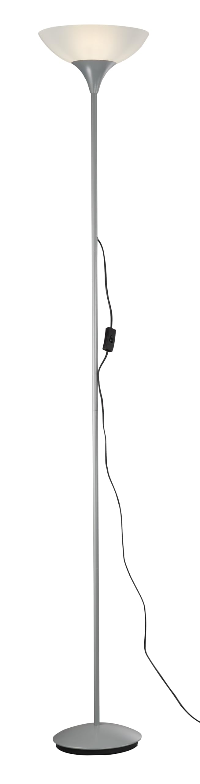 Reality Leuchten R4302-87 - Lámpara de pie de color titan con interruptor de pie incorporado, Necesaria 1 bombilla E27 de máximo 100W excluida, Color Blanco, 1 Unidad (Paquete de 1)
