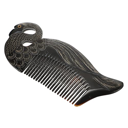 Healifty Ox Horn Comb Scalp Massage Comb for Hair Styling Natural Wide Tooth Hair for Women 5.51 inch Hairdressing Tool for Smoothing and Relieving Itching