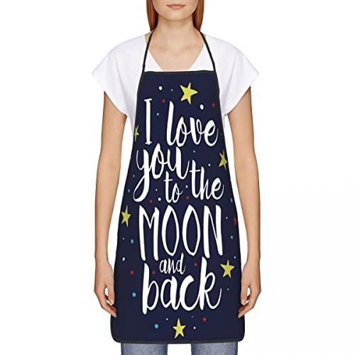 I Love You To The Moon And Back Charming Charming Anti Dirty Dustproof Fashion Fashionable Apron For Adult #TOP12