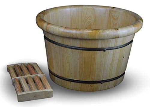 Solid Cedar Wood Foot Basin Tub Bucket for Foot Bath, Massage, Spa, Sauna