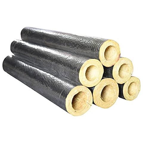 ASDFGHJ Glass Wool Pipe Insulation, Self Adhesive Rock Wool Tube Insulation, Aluminum foil Heat Insulation Pipe, Tube Inner Diameter 2.8cm to 10.8cm, Thickened and High Temperature Resistant Cover