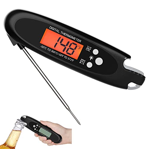 Digital Meat Thermometer-Instant Read Food Thermometer for Cooking-Waterproof Grill Accessories with Backlight and Calibration for Kitchen,Deep Fry,Outside BBQ