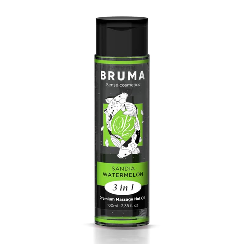 BRUMA - Aceite de masaje premium efecto calor sabor de pasteca 3 en 1-100 ml -