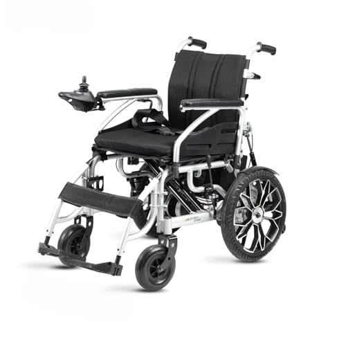 Image of Ostrich Mobility Rocky 250 Foldable Electric Wheelchair for Adults & Seniors - Compact, Portable, 120kg Capacity, 6kmph Speed, Safety Brakes, Comfortable Cushion, Durable Steel Frame Power Chair