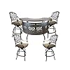 Outdoor cast aluminum furniture elisabeth patio bar set with heavy table  urban country home decor