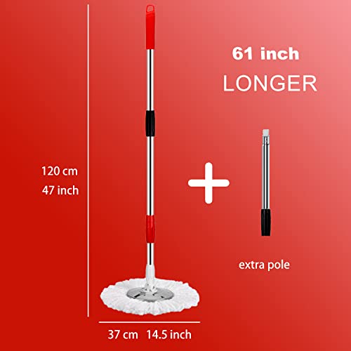 Mop And Bucket With Wringer Set Forart 360° Microfiber Spin Mop With Bucket And Three Mop Heads Self Wringing Spinning Mop Telescoping Handle Floor Mop With Washing Bottle #TOP1