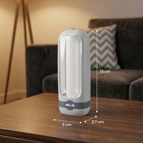 Image of IBELL EL8438SL Rechargeable Torch, Emergency Light, 2 Light Modes, Bright & Efficient Illumination, Portable Mini Flashlight (White)