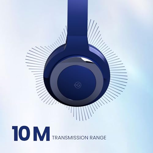 Image of OOGE Echo 100 Wireless Bluetooth Headphones (Blue), 30H Playtime, 800H Standby Time, 250mAh Battery, Bluetooth 5.3, 10m Range, 1-Year Warranty